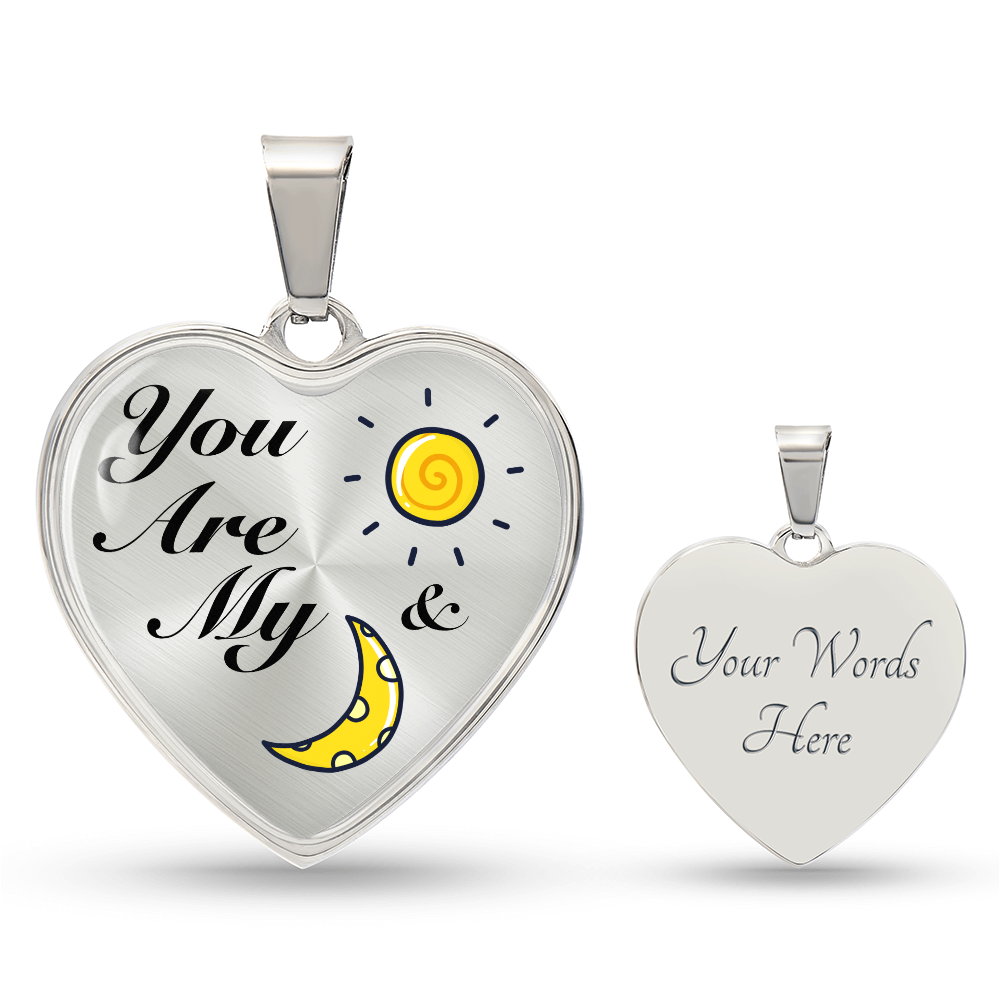 You Are My Sun and Moon - Heart Necklace