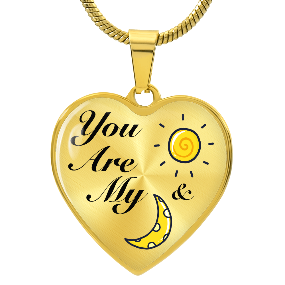 You Are My Sun and Moon - Heart Necklace