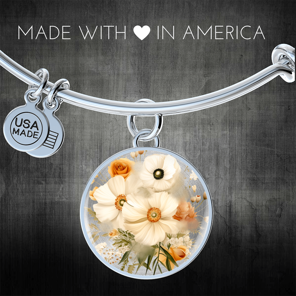 A Bouquet of Lilies - Circle Bangle Bracelet